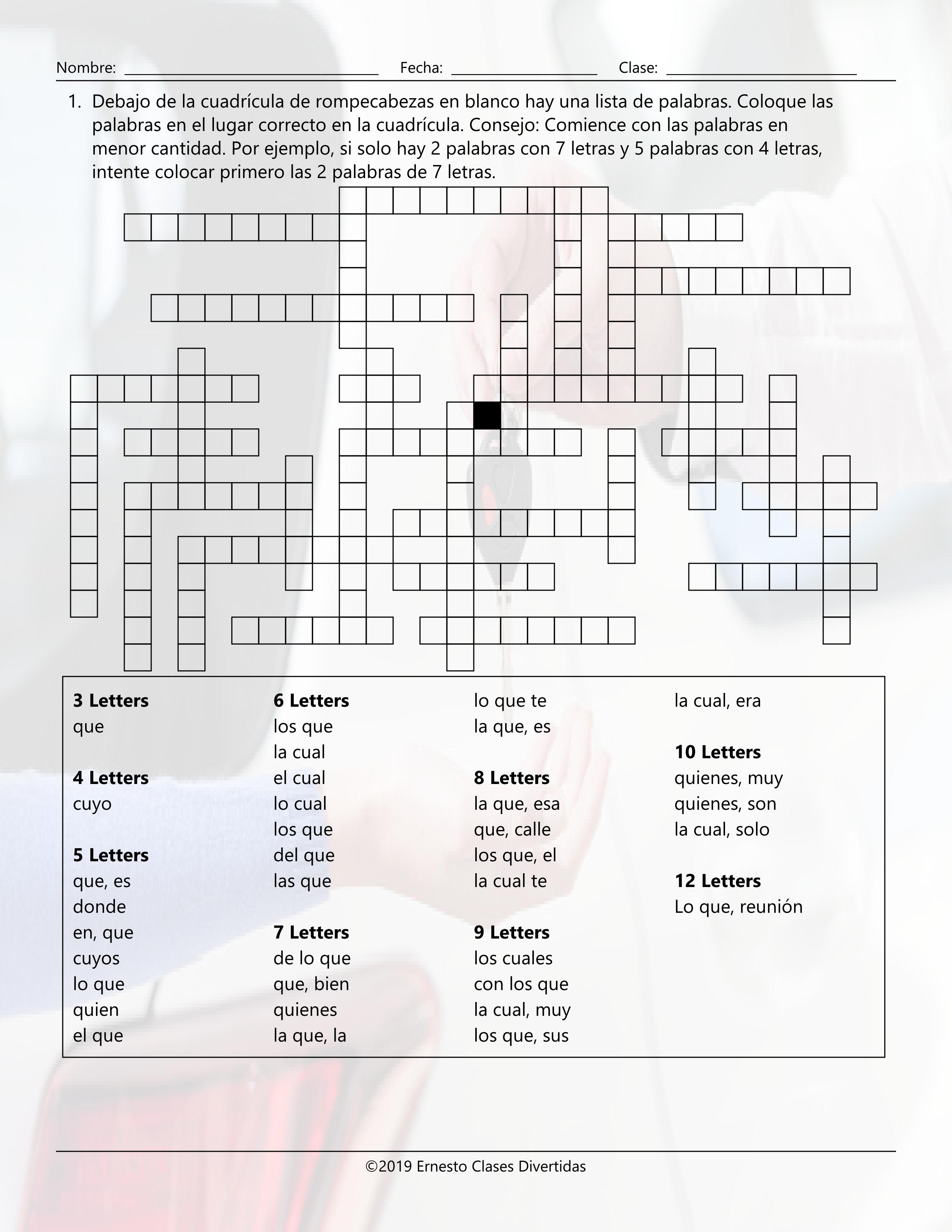 Printable Framework Puzzles