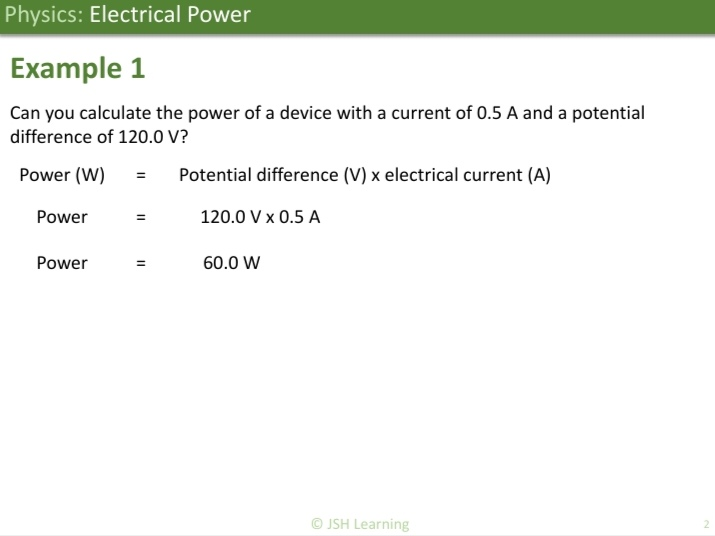 KS3 Physics: Electrical Power