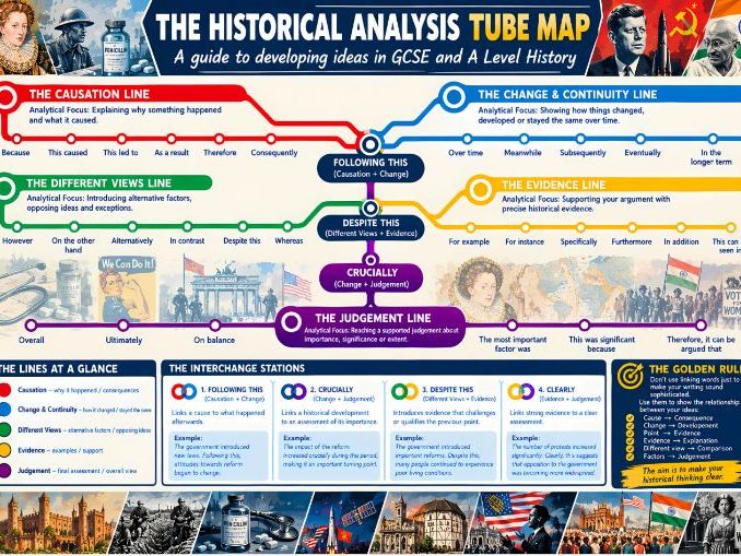 GCSE display Historical Analysis Tube Map display