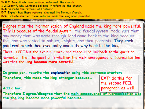 Lanfranc's reforms with exam skills (Edexcel history 9-1)