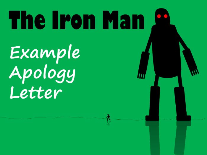 The Iron Man Hogarth Apology Letter Example, Feature Identification & Answers