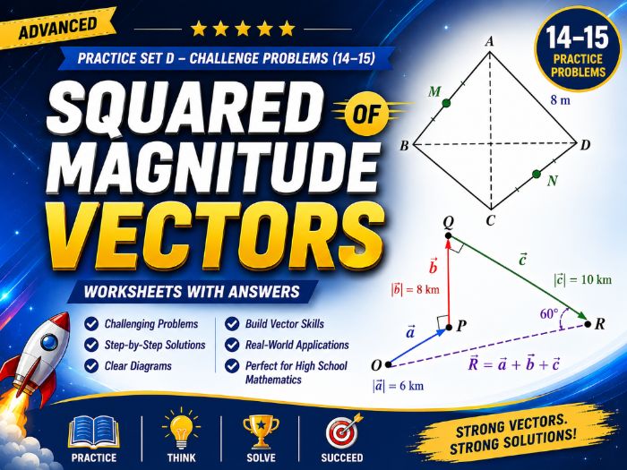 Squared Magnitude of Vectors Worksheet
