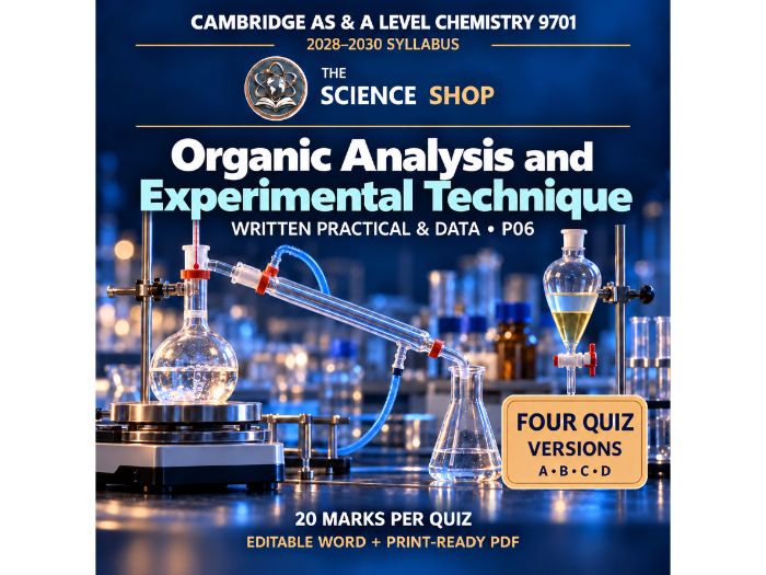 Organic Analysis and Experimental Technique | Cambridge AS & A Chemistry 9701 | 4 Revision Quizzes