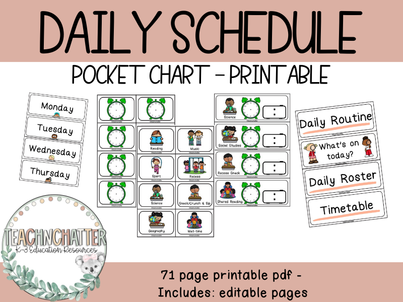 Daily schedule chart printable Teaching Resources