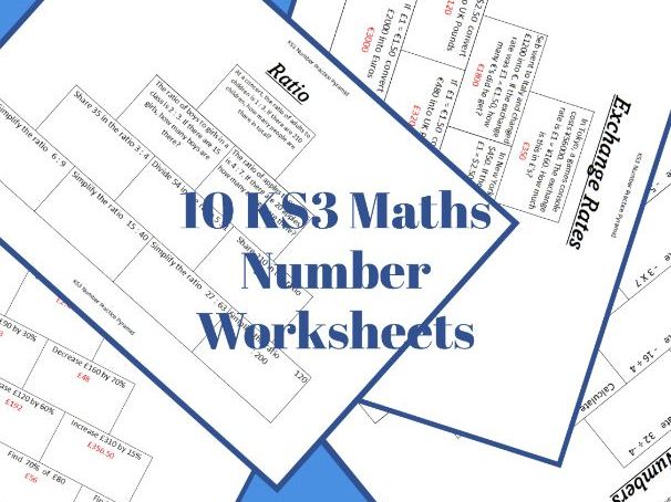 10 KS3 Maths Number Practice Pyramid Worksheets | Teaching Resources