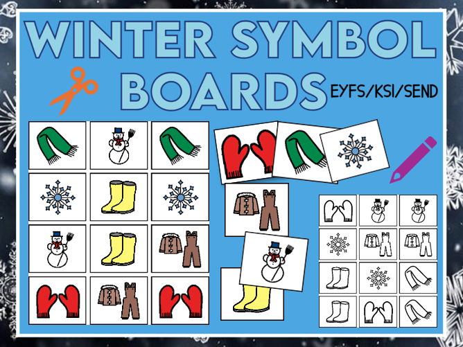 Winter Symbol Boards EYFS KS1 and SEND