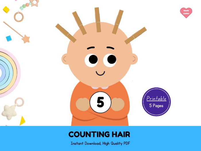 Counting Hair Math Activity for Kindergarten