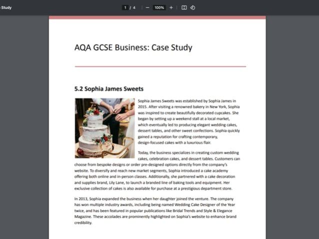 AQA GCSE Unit 5 Business: Case Study Activity