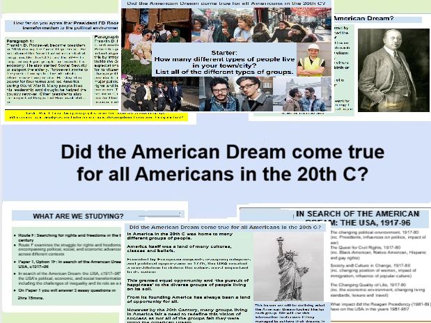 A-Level Edexcel History – The American Dream Introduction