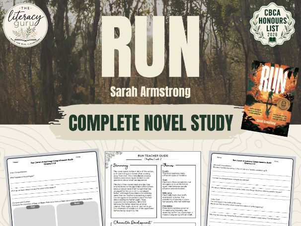 Run - Sarah Armstrong - Stages 3/4 HUGE Novel Study - CBCA Shortlist 2026