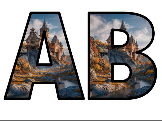 Castle History Geography Building Lettering Set Display Title Letters ...