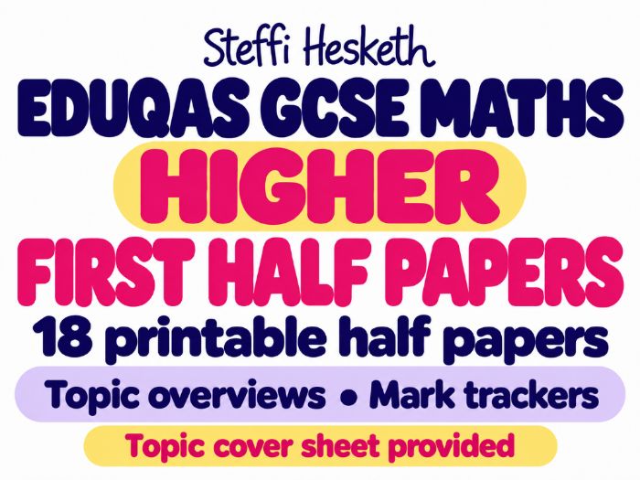 Eduqas GCSE Maths Higher First Half Papers – 18 Pack