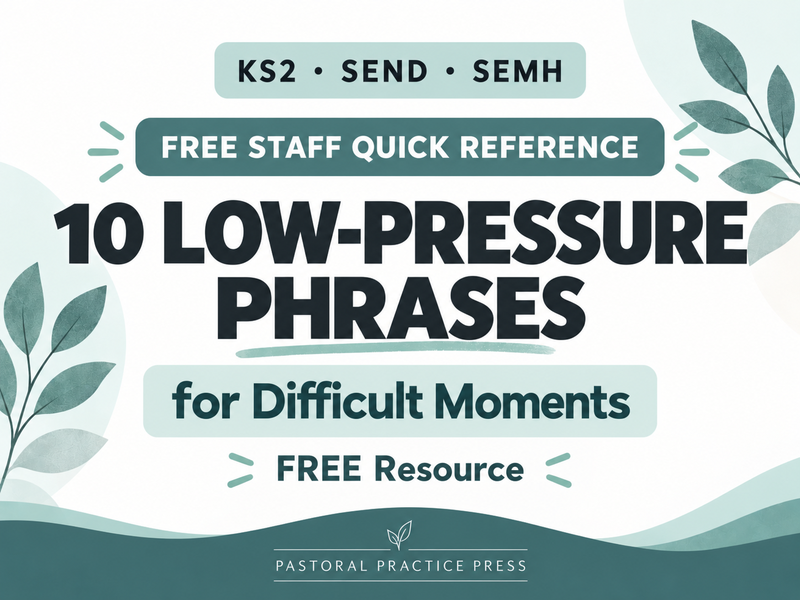 10 Low-Pressure Phrases – FREE KS2 SEND & SEMH Staff Guide