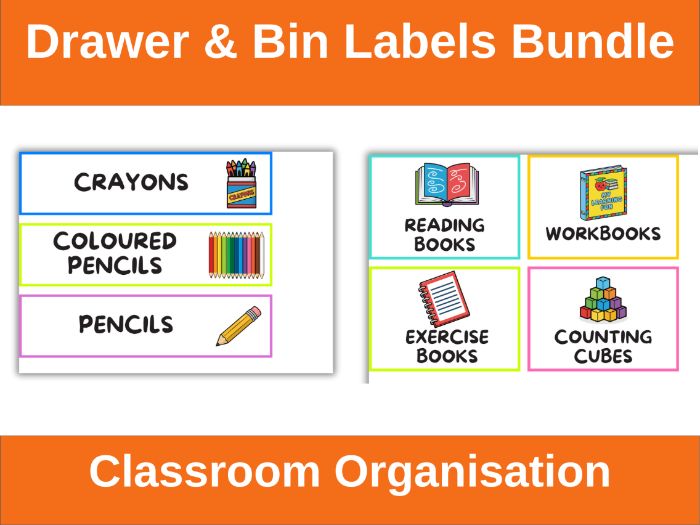 Classroom Drawer & Bin Labels Set
