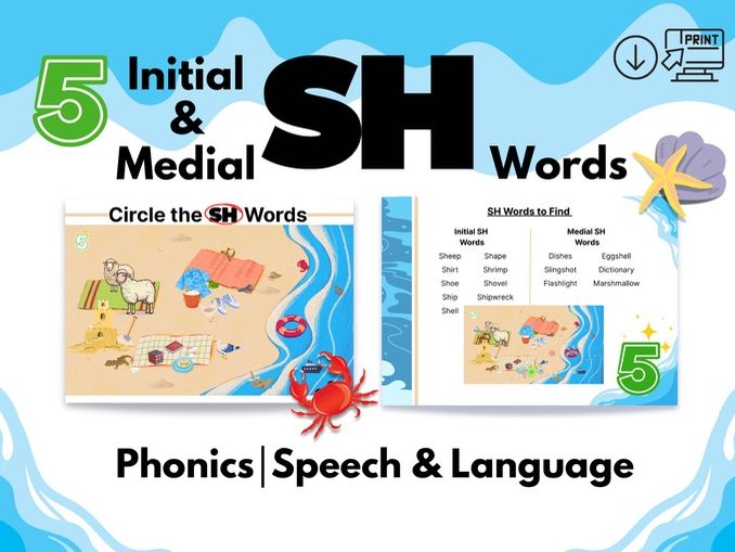 Initial & Medial SH Words-Speech&Language|Phonics