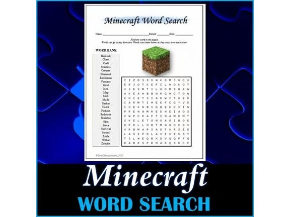Minecraft Word Search Puzzle