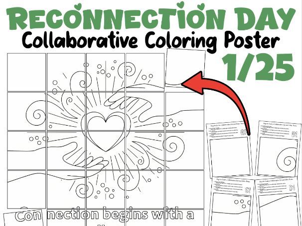 Reconnection Day Collaborative Coloring Poster | Hands Reaching Out
