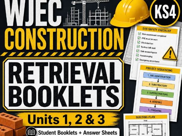 WJEC Construction Retrieval Booklets | Units 9812 and 9813 | Student Booklets and Answer Sheets