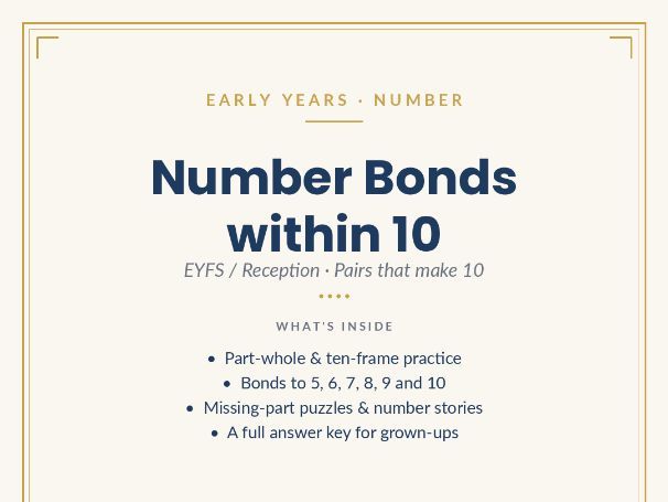 Number Bonds within 10 Pack