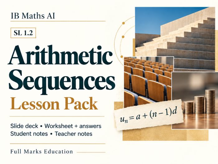 IB Maths AI SL 1.2 Arithmetic Sequences - Lesson Pack