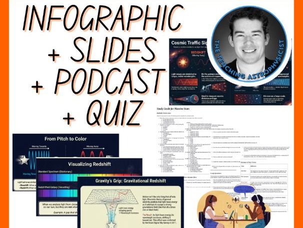 Redshift and Blueshift | Infographic + Slides + Podcast + Quiz Space Science Set