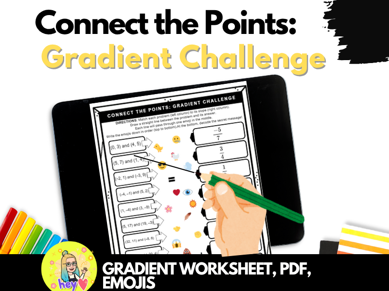 Connect the Points: Gradient Challenge – Fun Slope Emoji Activity