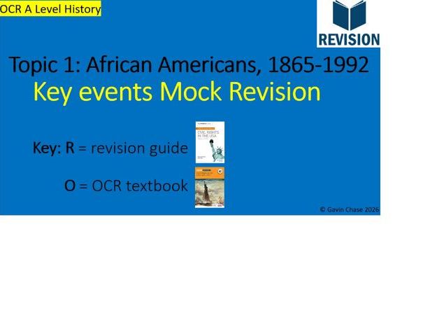 A Level OCR History: Y319 Civil Rights in the USA Mock revision booklet ...