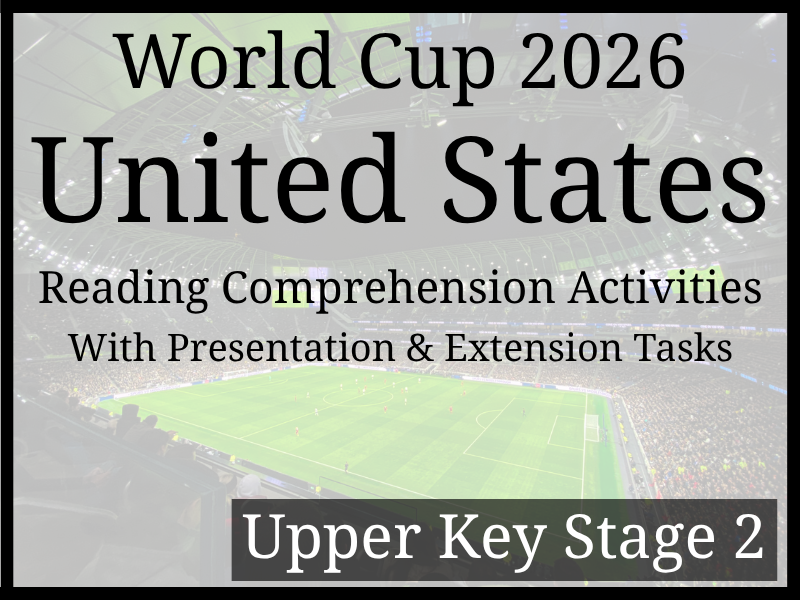 USA World Cup 2026 Reading Comprehension Activities | Year 5 & Year 6 | UKS2