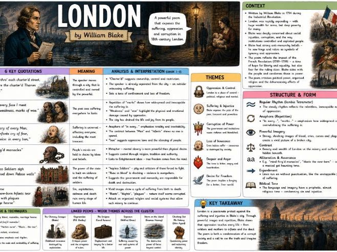 GCSE Power and Conflict Poetry Knowledge Organiser – London