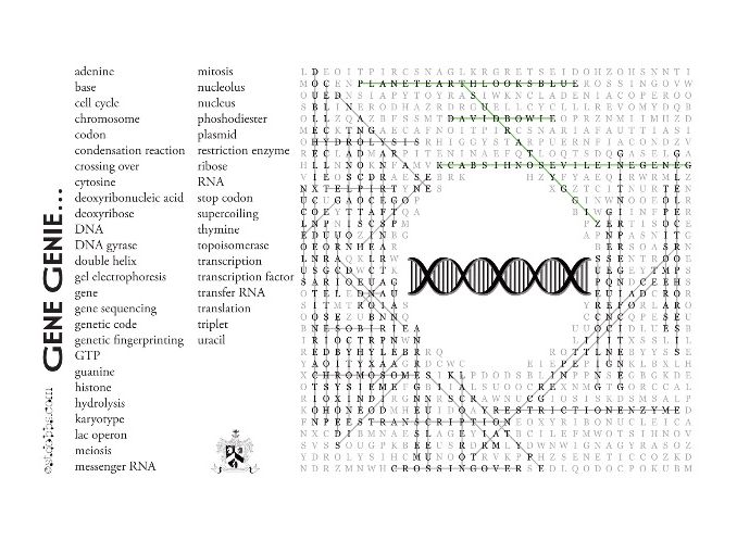 Gene Genie wordsearch