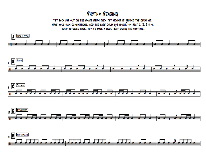 Reading Rhythm Exercises