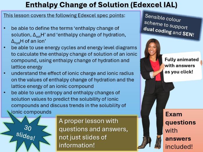 Enthalpy Change of Hydration & Solution - Full Lesson (click for video preview)