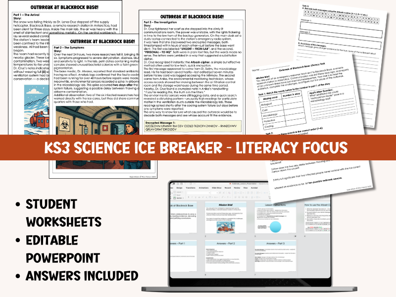 KS3 Science Ice Breaker - Literacy Focus