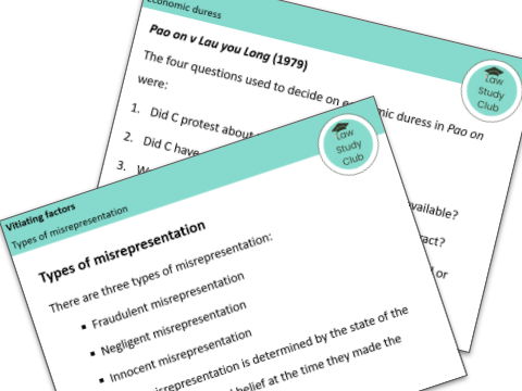 Vitiating factors - lesson slides (OCR A-level law)