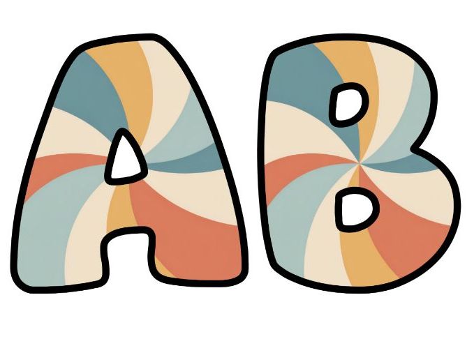 Soft Retro Warm Art Swirl Themed Lettering Set | Classroom Display | Upper & Lowercase, 0-9