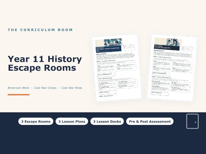 Year 11 History Escape Rooms: American West, Cold War Crises, Cold War Ends