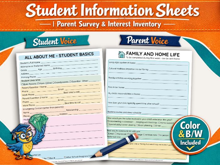 Student & Parent Information Forms
