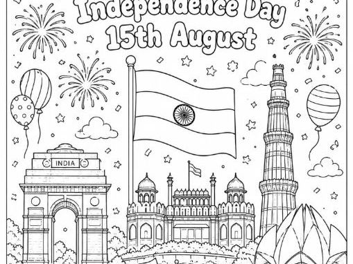 Indian Independence Day 15th August Colouring Sheet