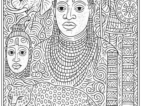 Kingdom of Benin Colouring Sheet