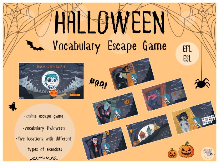 Halloween Vocabulary Online Escape Game (EFL/ESL) - Genially