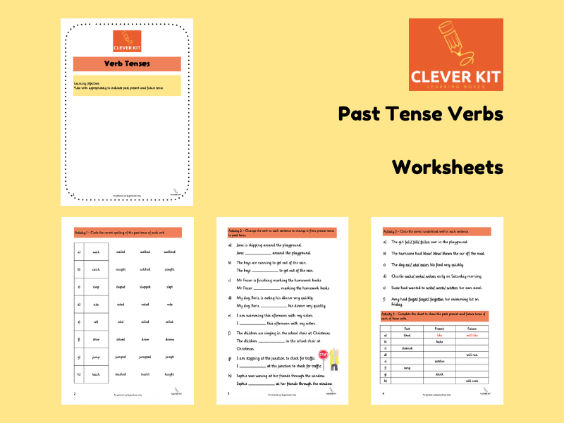 Past Tense Verbs Worksheet Set
