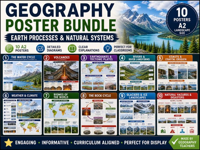 Geography Poster Bundle – Earth Processes & Natural Systems