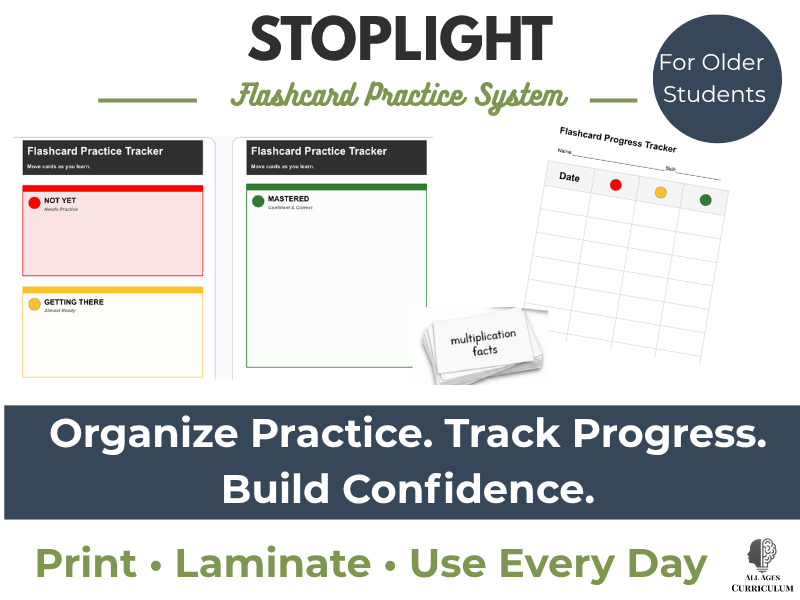 Stoplight Flashcard Practice System | Student Progress Tracker Daily Practice