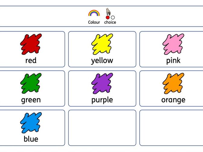 Colour and Material choice symbols