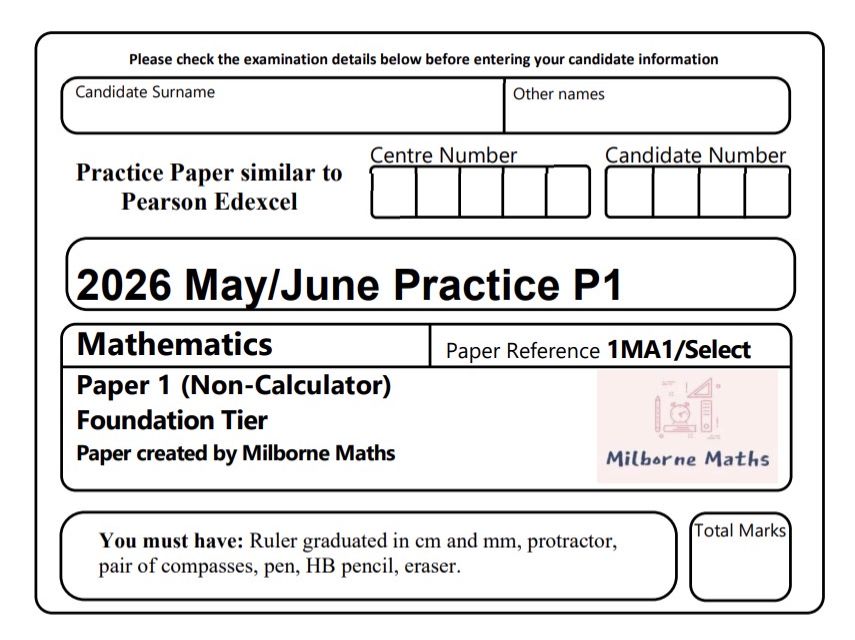 2 x GCSE Foundation Paper 1s for 2026 + Worked Solutions