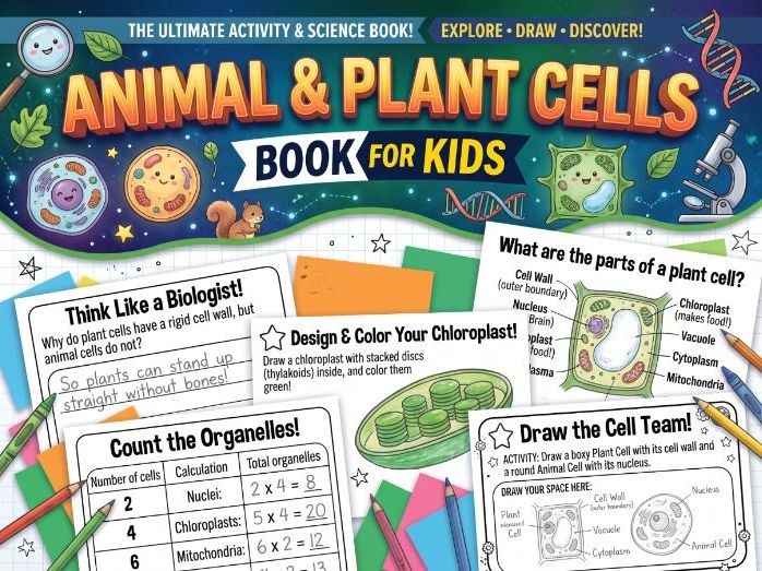 Animals  and plants cell learn all about them in easy interactive worksheets and printables