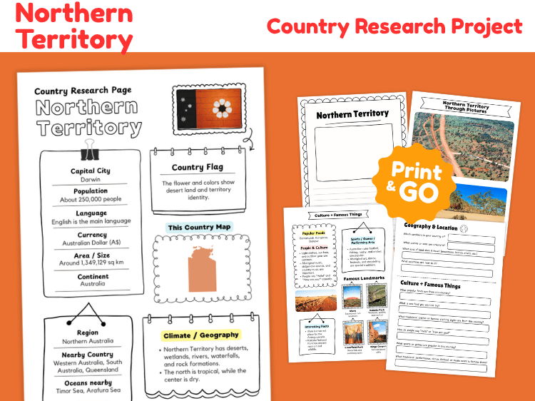 Northern Territory Research Project | Geography & Culture Worksheets