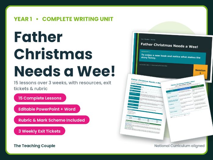 Father Christmas Needs a Wee! | Year 1 English Unit | 15 Complete Lessons + Resources