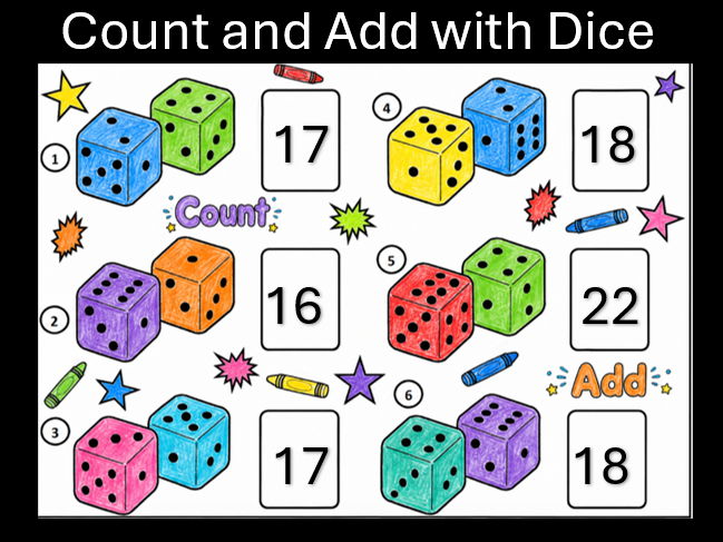 4 Counting with Dice Worksheets KS1