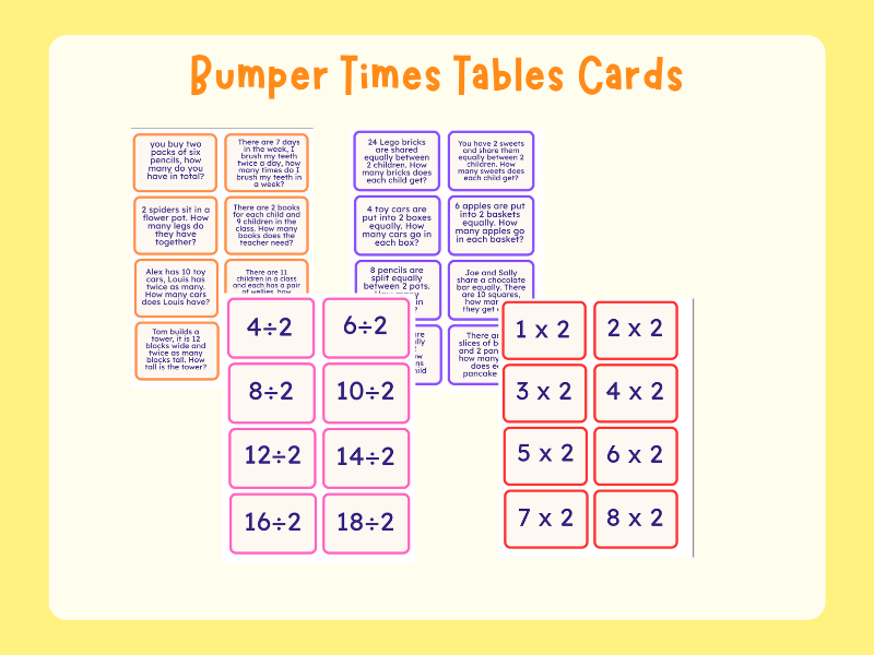 Times Tables Bumper Flashcards